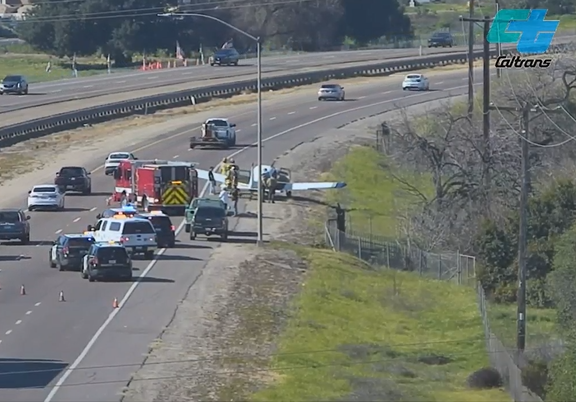 Plane makes emergency landing on SR-67 in Lakeside