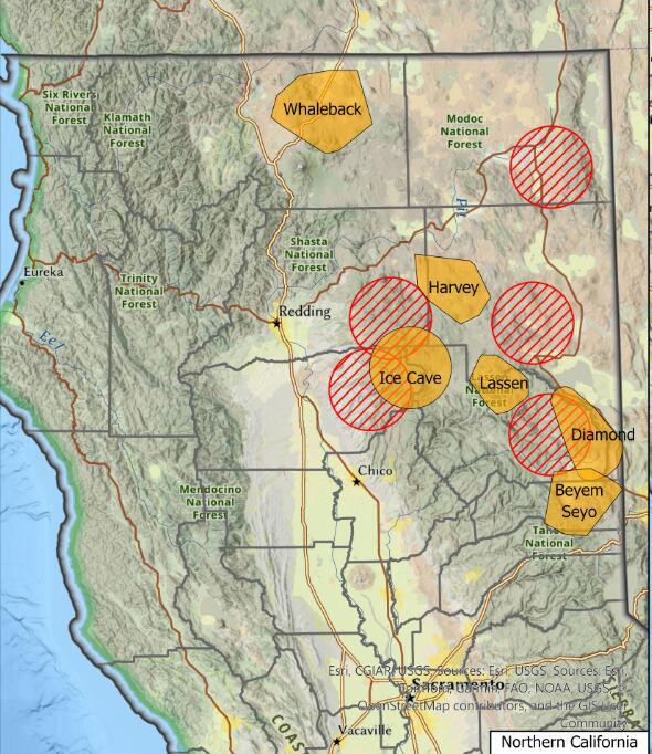 Updated California wolf sightings