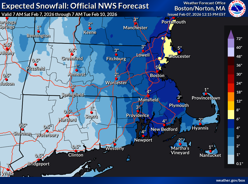 Latest RI weather: How many inches of snow will RI get? When will it stop?