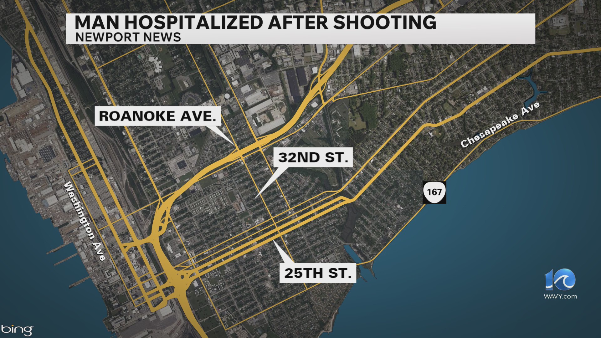 Man seriously injured after shooting on 25th Street in Newport News