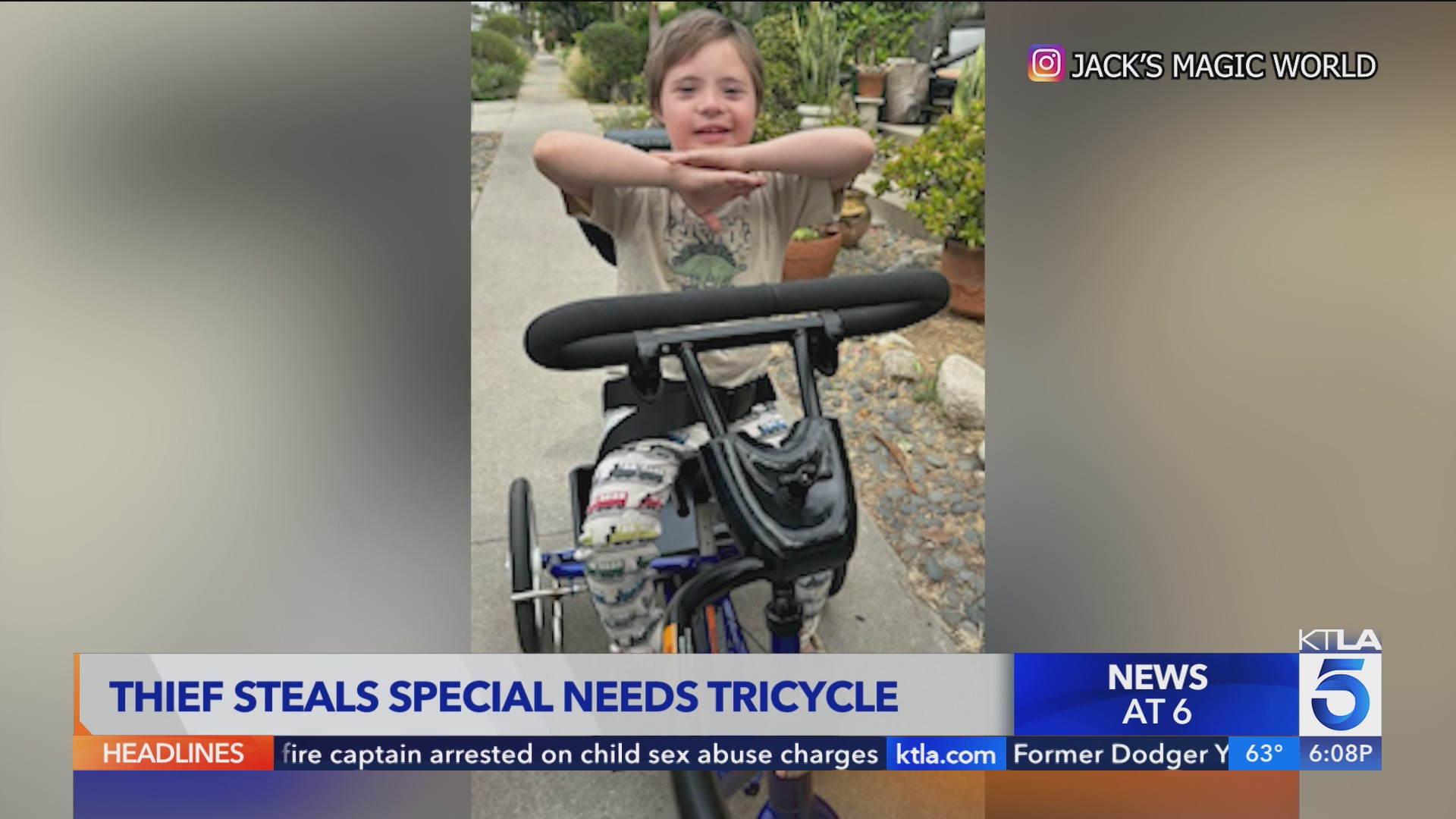 Thief steals adaptive tricycle from 9-year-old special needs boy in LA