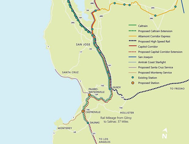 Monterey County rail extension project nearer to Caltrain connection