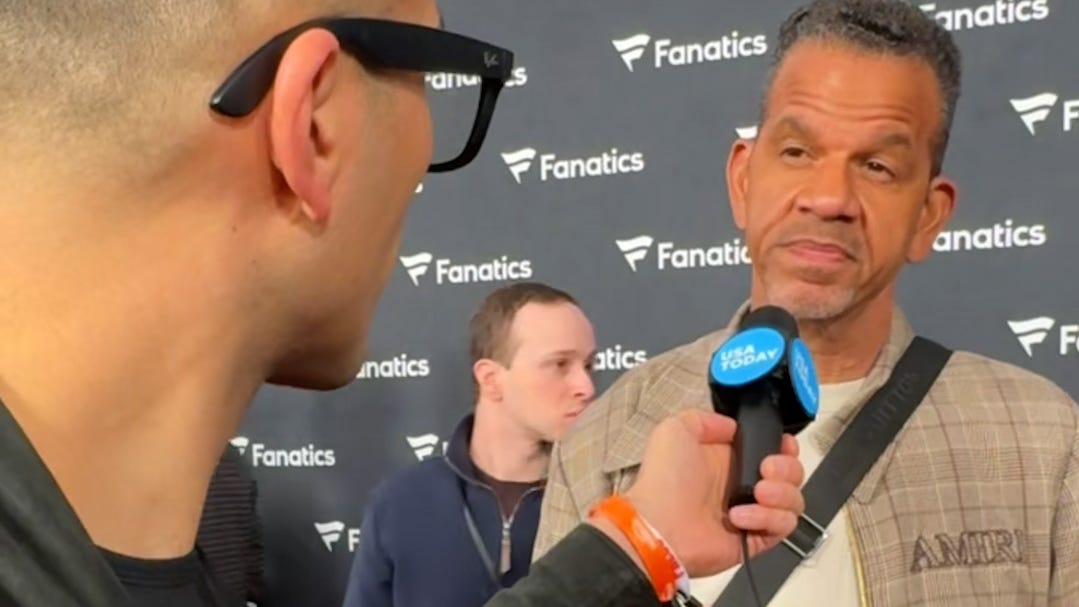 Andre Reed reacts to Joe Brady hire at Fanatics Super Bowl party