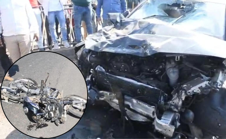 Speeding Audi runs over family distributing wedding cards on bike, 3 killed
