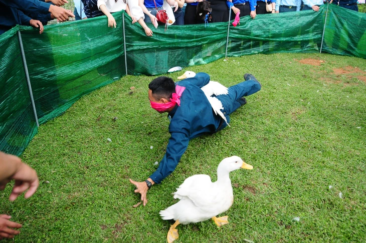 Bộ đội pháo phòng không bịt mắt bắt vịt khiến khán giả cười đau ruột