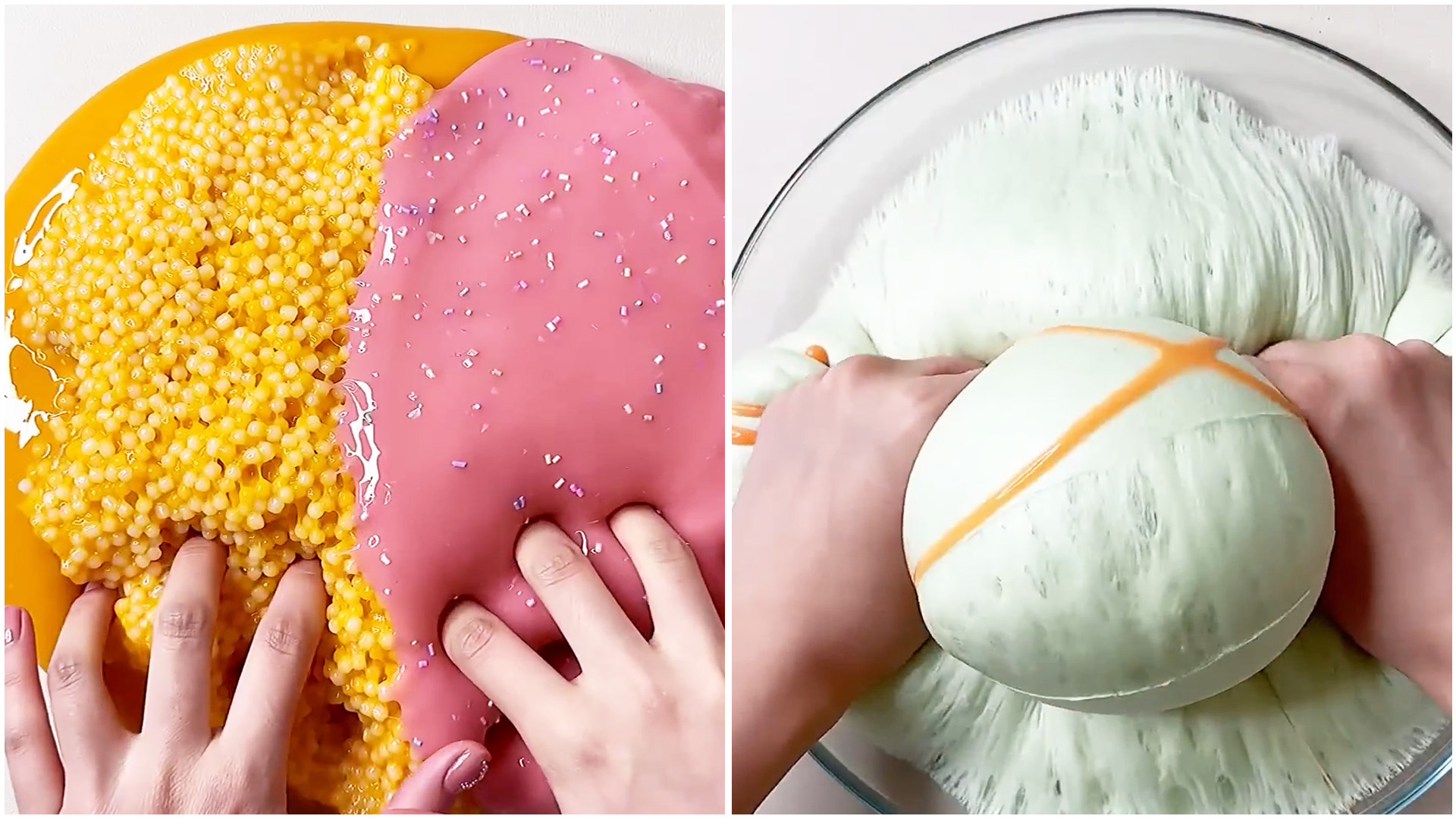 Mixing bead slime with soft glossy layers