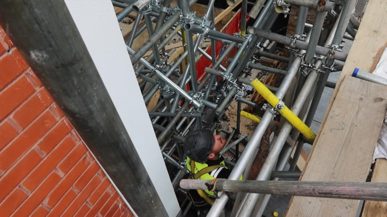 A challenging day on a scaffolding project