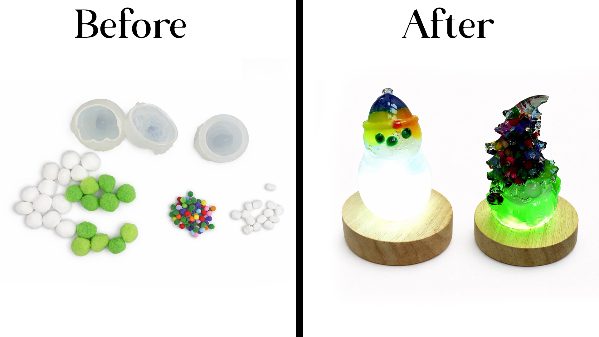 What happens when pom poms go in resin