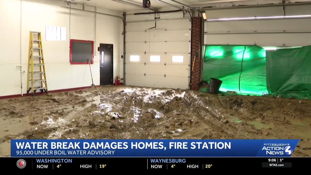 Water main break damages homes, fire station in Washington County