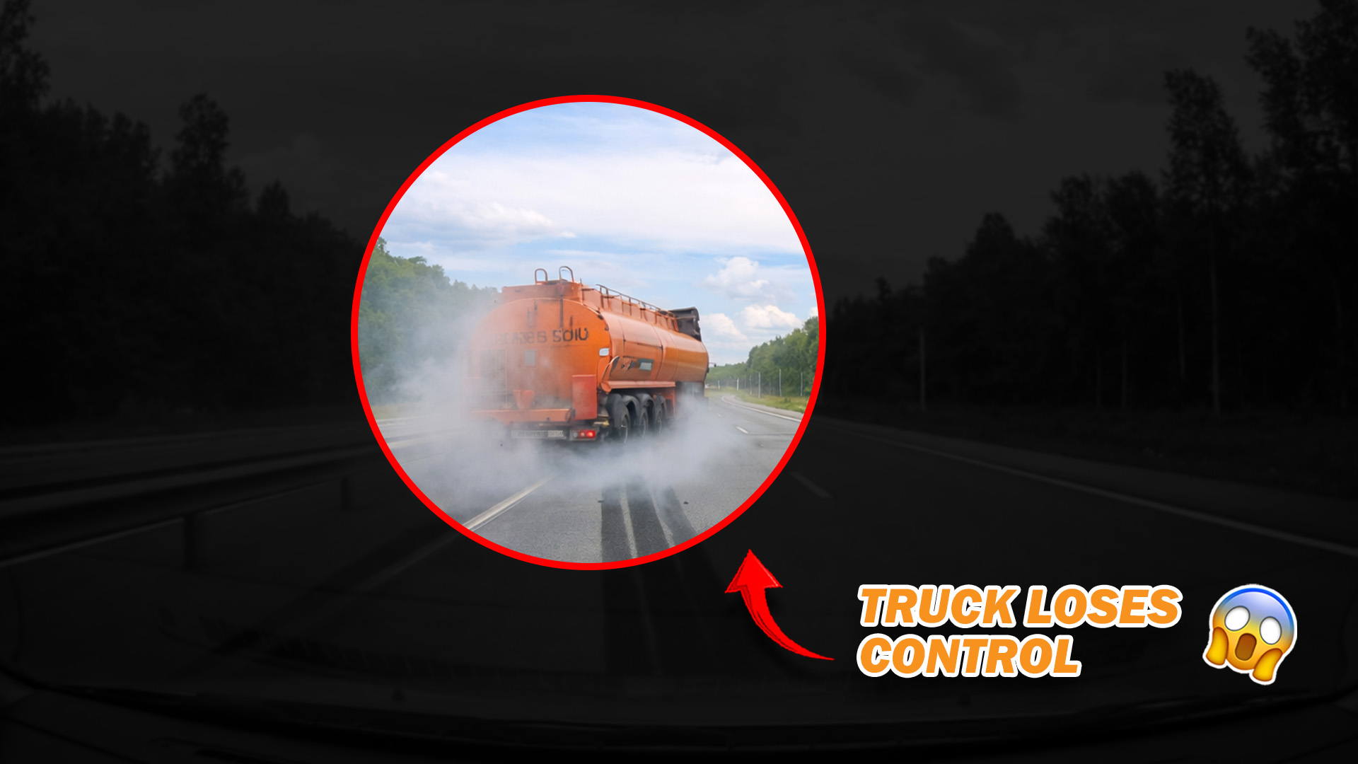 Out of Control Truck Hits a Road Barrier
