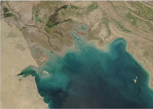 This area is where the Tigris and Euphrates rivers merge to form the Shatt al-Arab, which then flows into the Persian Gulf