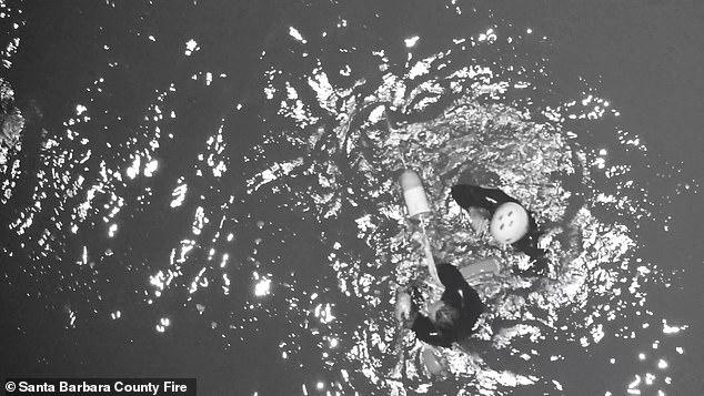 Moment surfer on brink of death is rescued by holding on lobster trap ...