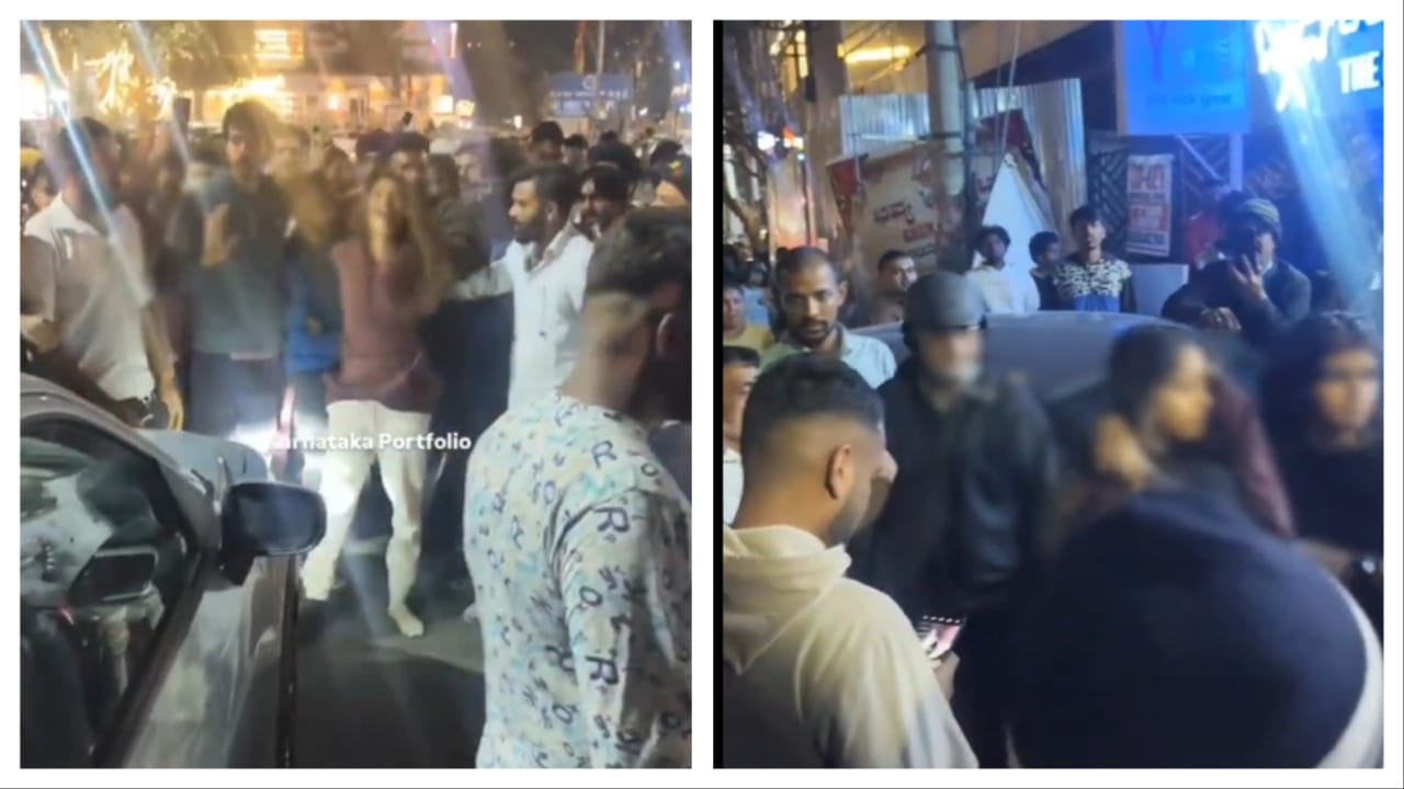 Watch: Chaos on Bengaluru road as drunk women crash bike, attack cab driver