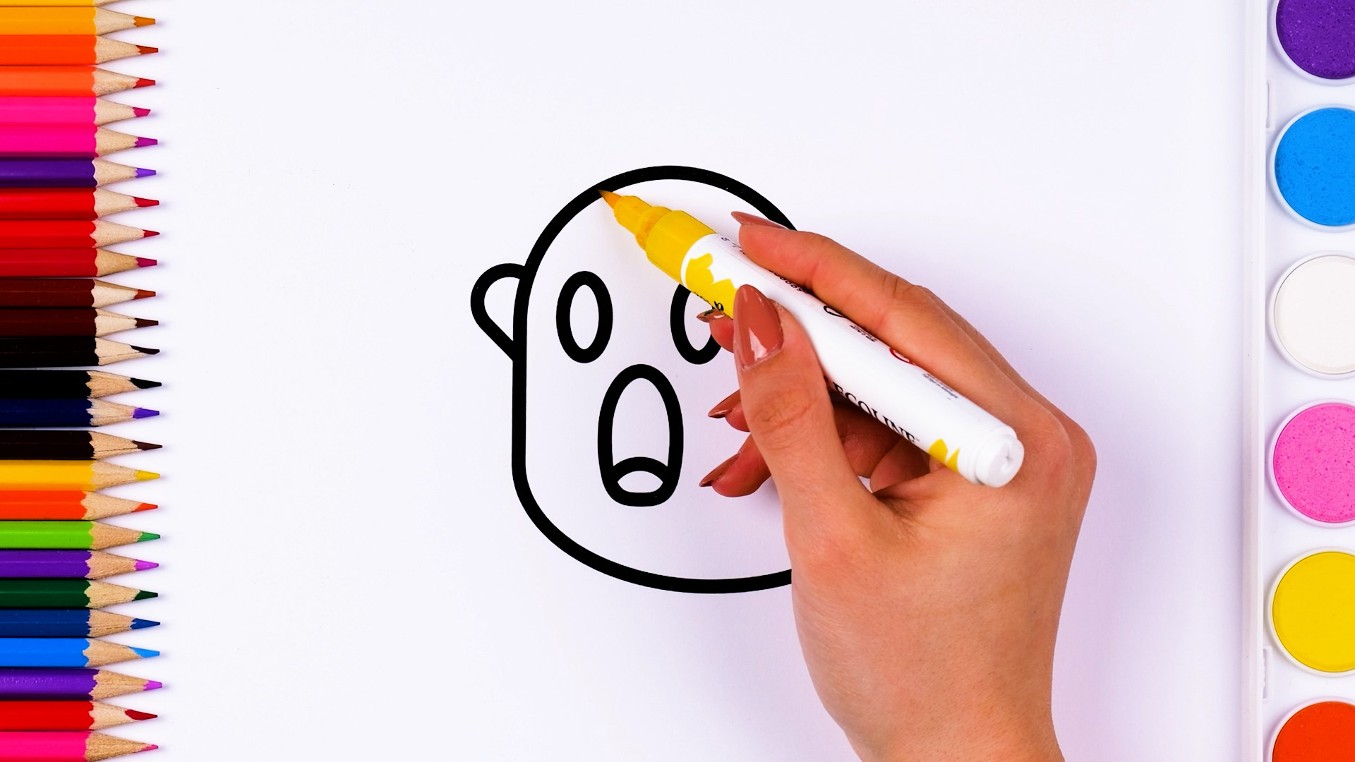 Halloween ghost drawing | Learning colors