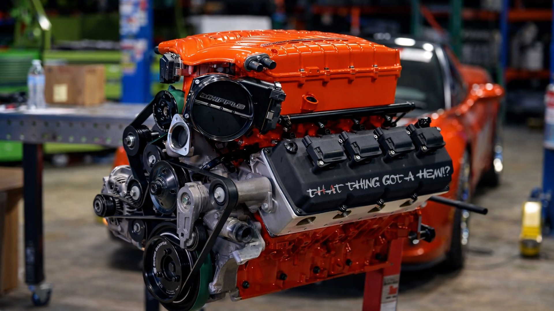 Testing a huge engine before it goes in a car