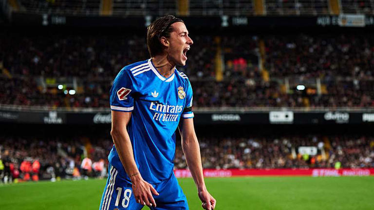 Álvaro Carreras bagged the match winner for Real Madrid. | Manuel Queimadelos/Quality Sport Images/Getty Images