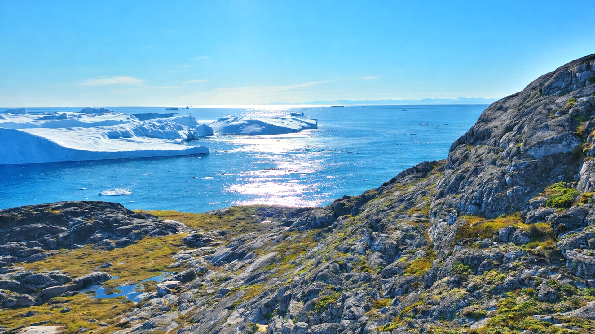 Where ice meets the endless ocean along Greenland Arctic coast