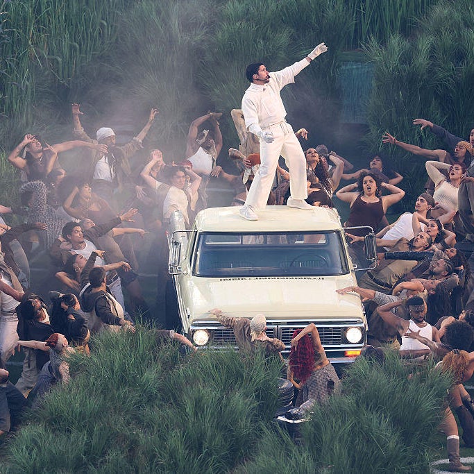 Bad Bunny accepts the Album of the Year award at the 68th Grammy Awards at Crypto.com Arena on February 1, 2026, in Los Angeles, California.