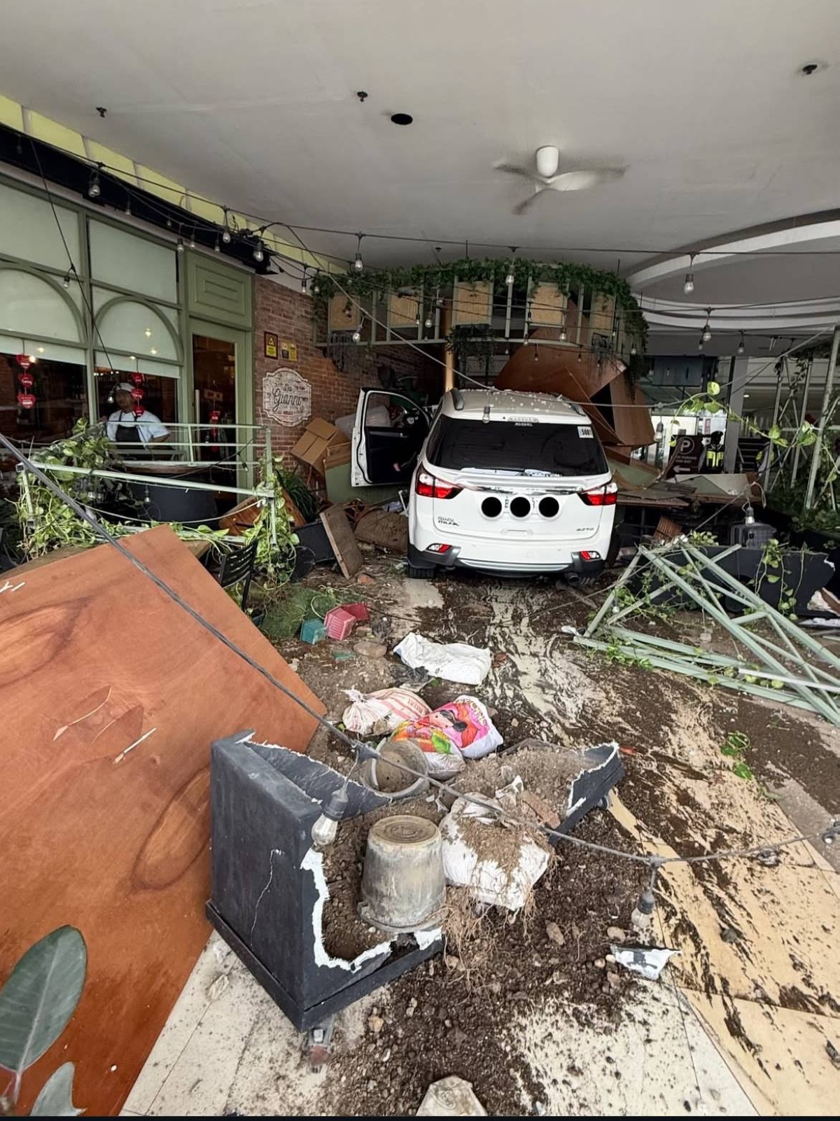 Vehicle hits outdoor dining area of Matteo Guidicelli’s restaurant