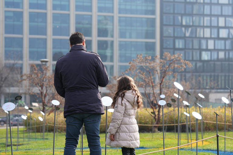 Olympic art project in a Milan park invites the public to 'reflect' on ...