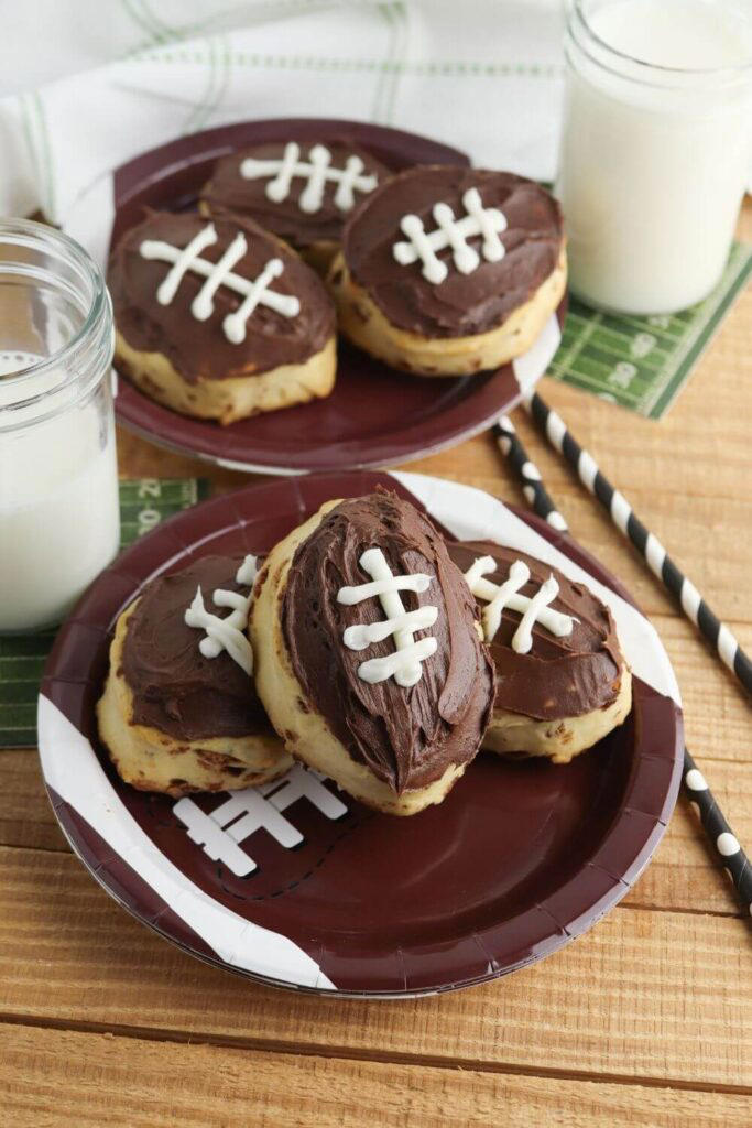 Easy Football Cinnamon Rolls