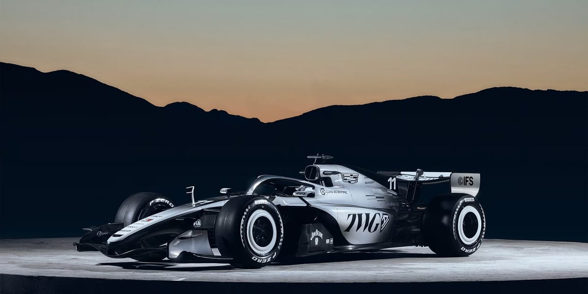 Cadillac reveals sharp asymmetric inaugural F1 livery during Super Bowl ...