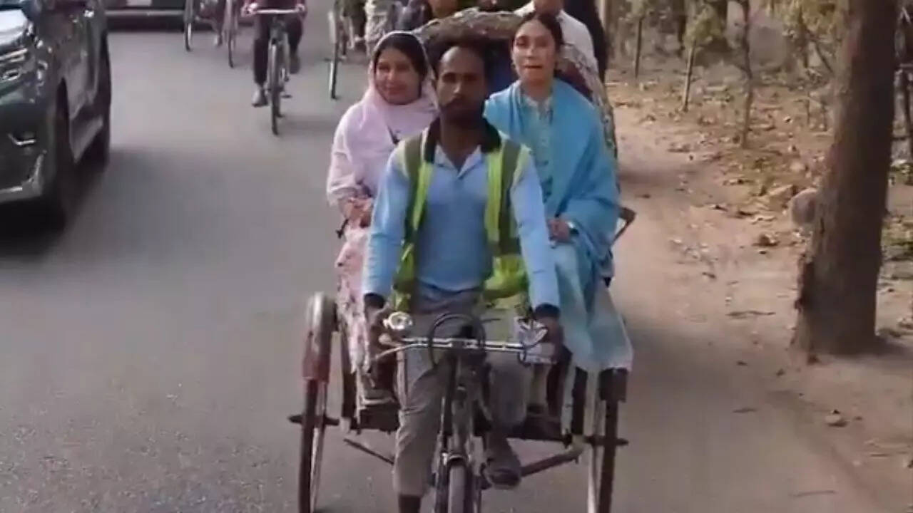 Watch: Tarique Rahman’s daughter campaigns by rickshaw in Dhaka ahead ...