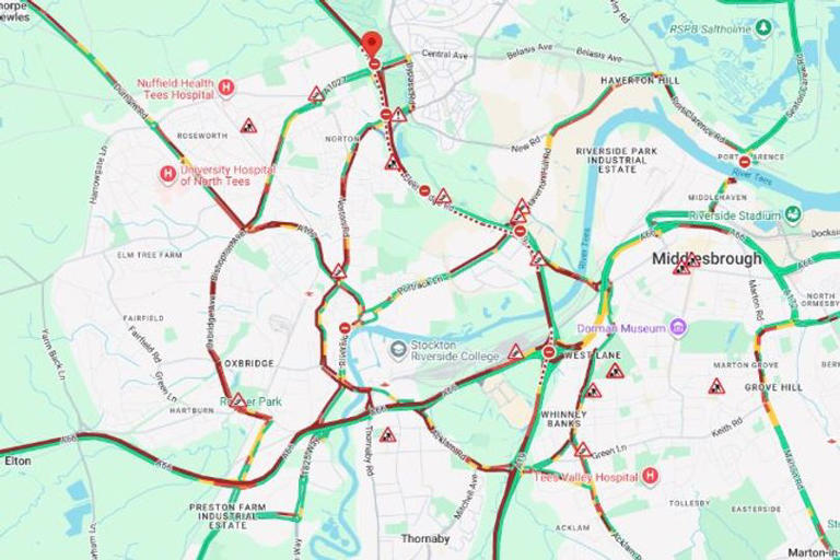 A19 closed in both directions between Portrack and Billingham after crash