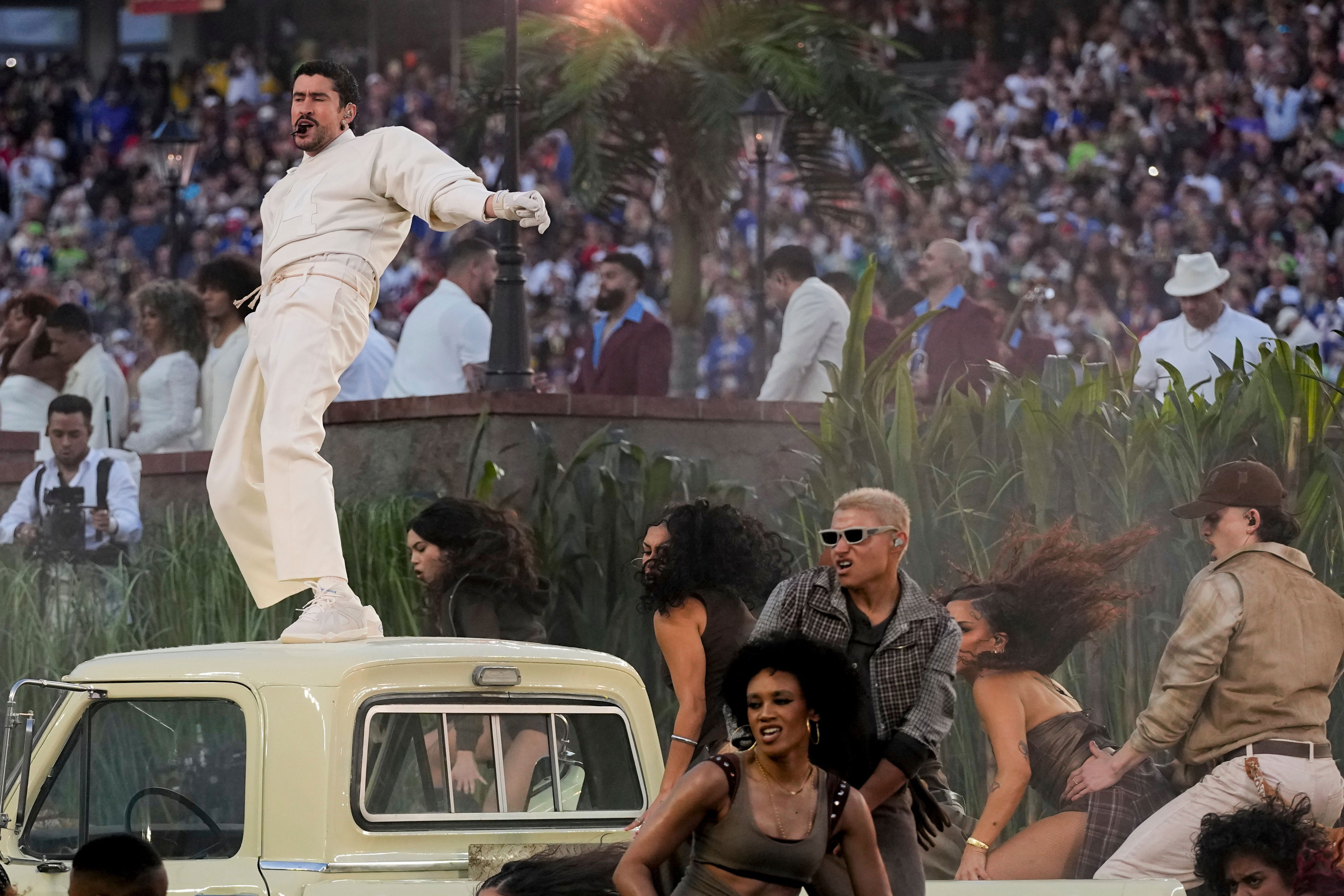 Bad Bunny joined by Lady Gaga in star-studded Super Bowl half-time show