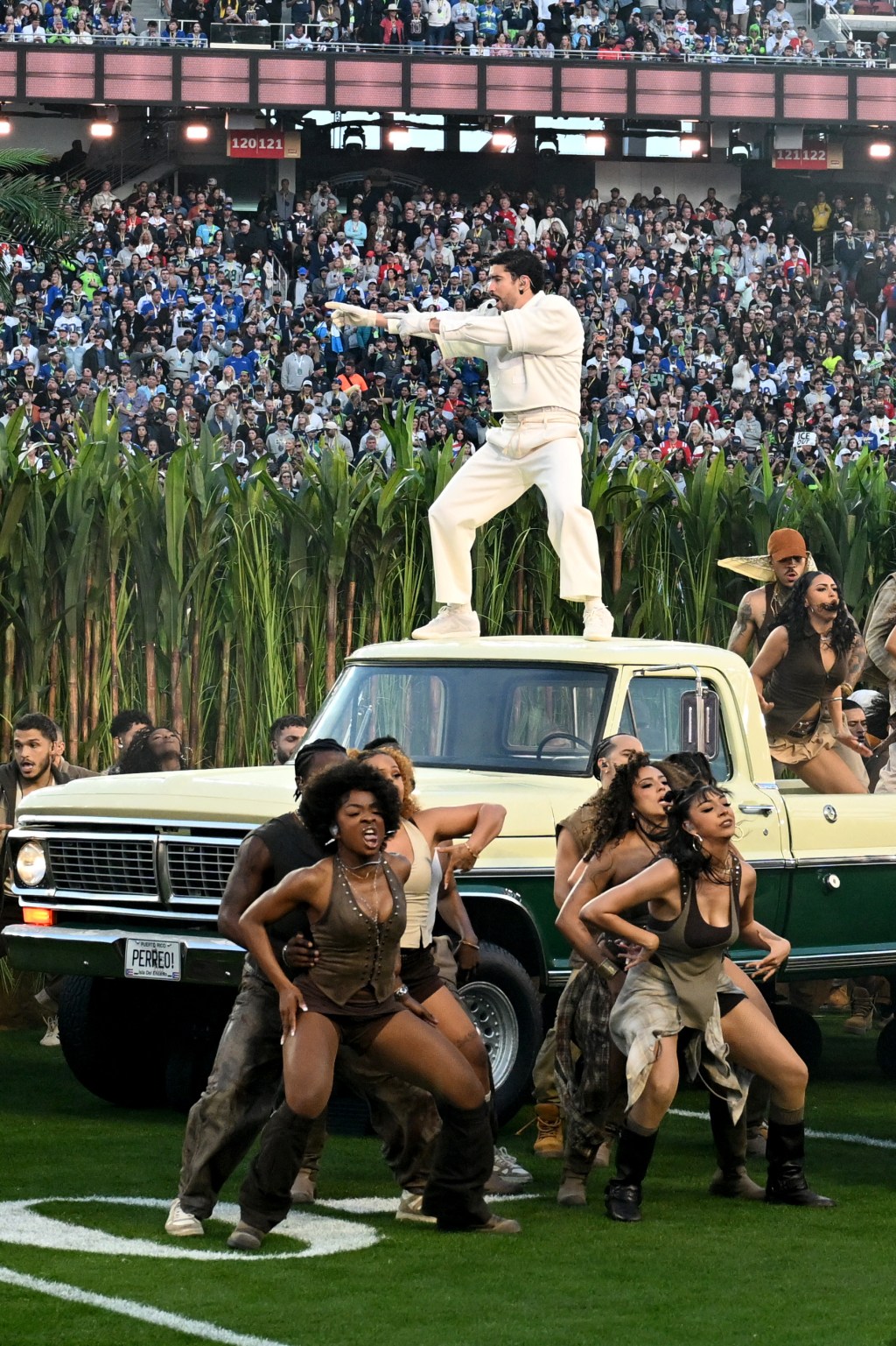 Bad Bunny’s elaborate Super Bowl halftime stage shines — but music goes ...