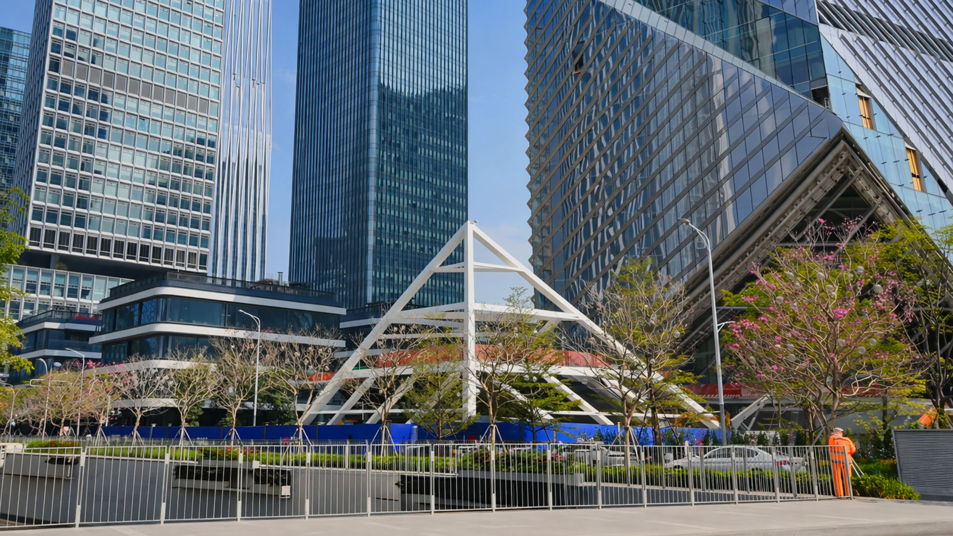 Modern triangle building spotted in China