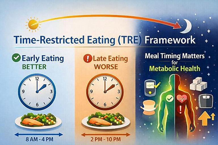 Eating earlier in the day may better support metabolic health than eating late, even with similar eating durations (National Taiwan University)