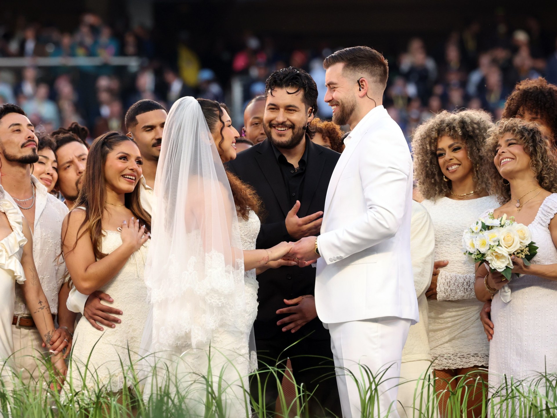 That wedding you saw during Bad Bunny’s Super Bowl halftime show was completely real<br><br>
