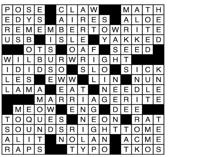 Puzzle solutions for Monday, Feb. 9, 2026