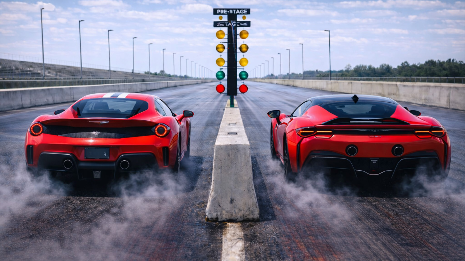 Ferrari Pista vs SF90 Stradale drag race