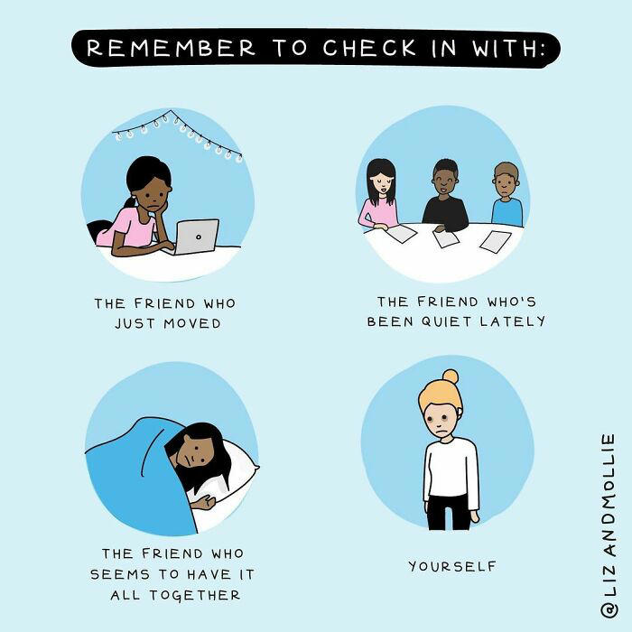 45 work and life struggles illustrated in comic-charts by Liz and Mollie