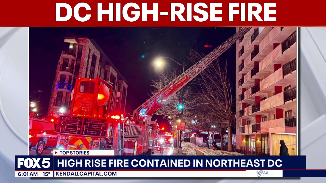 9 displaced in DC high‑rise fire