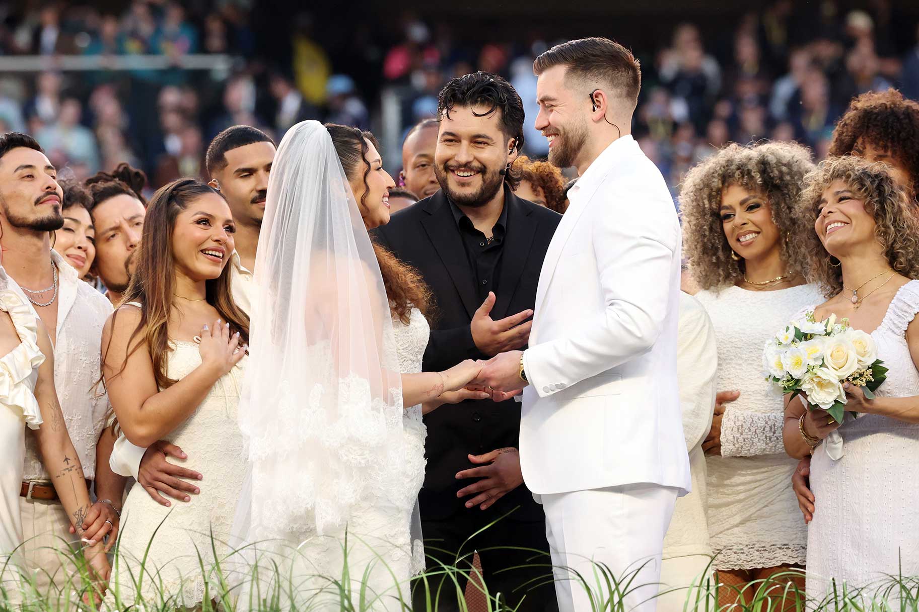 The wedding you saw during Bad Bunny's halftime show happened for real