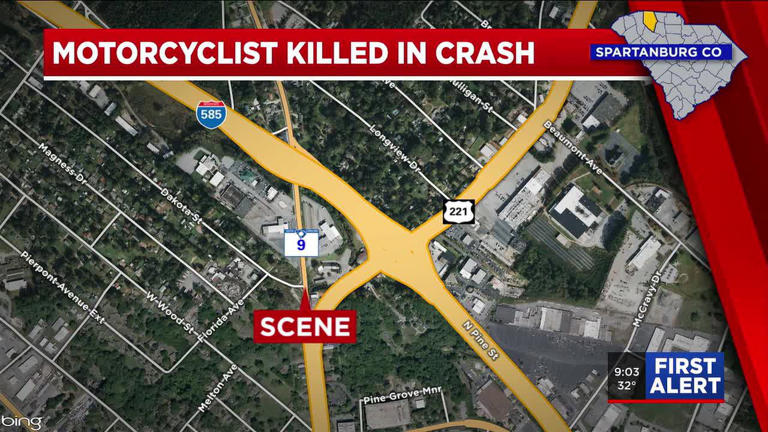 Coroner identifies motorcyclist killed in fiery Spartanburg County crash