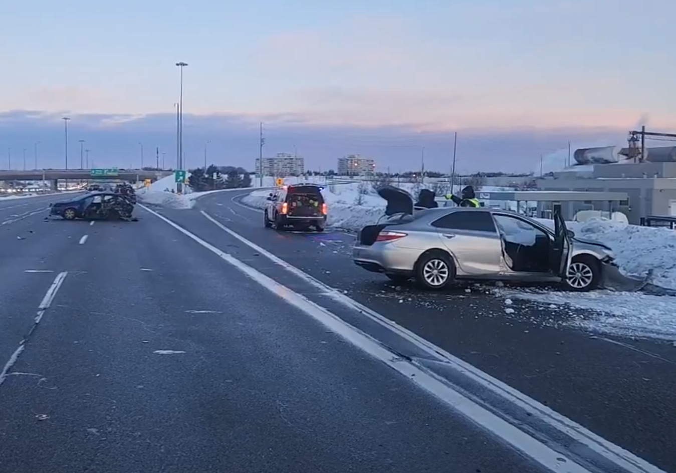 One driver critical, one sought after crash on Highway 410 in Brampton
