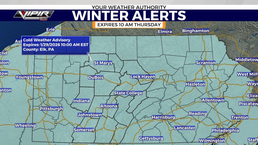 Cold weather advisory headlines the region through late week