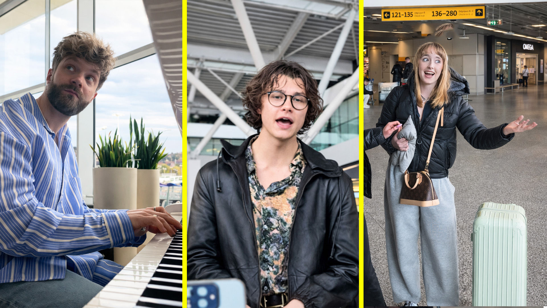Spontaneous airport performance with David Kushner