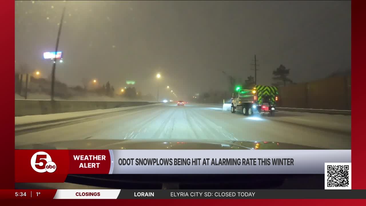 43 ODOT snow plows hit by drivers so far this winter season