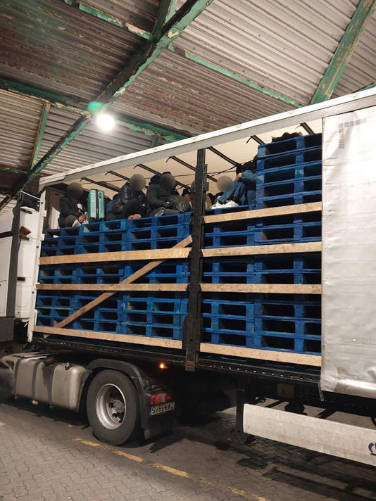 Bangladeshi nationals were found by the NCA hidden inside a lorry on its way to Dover ferry port (NCA)