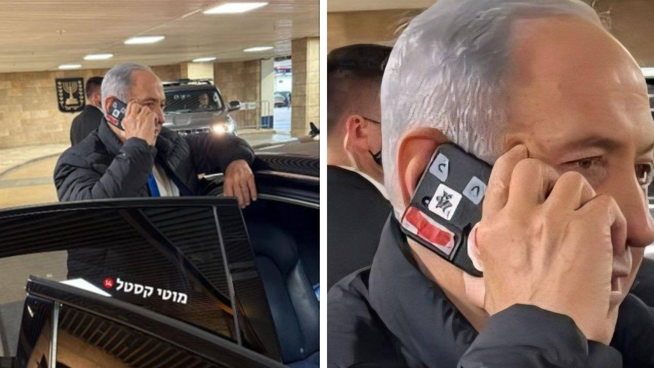 Why the tapes on Israeli PM Netanyahu's mobile phone camera?