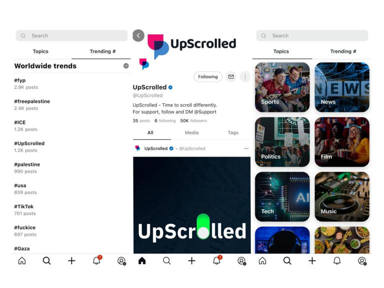 UpScrolled's feed looks similar to Instagram, as well as X (formerly Twitter). Screenshot/UpScrolled/Business Insider