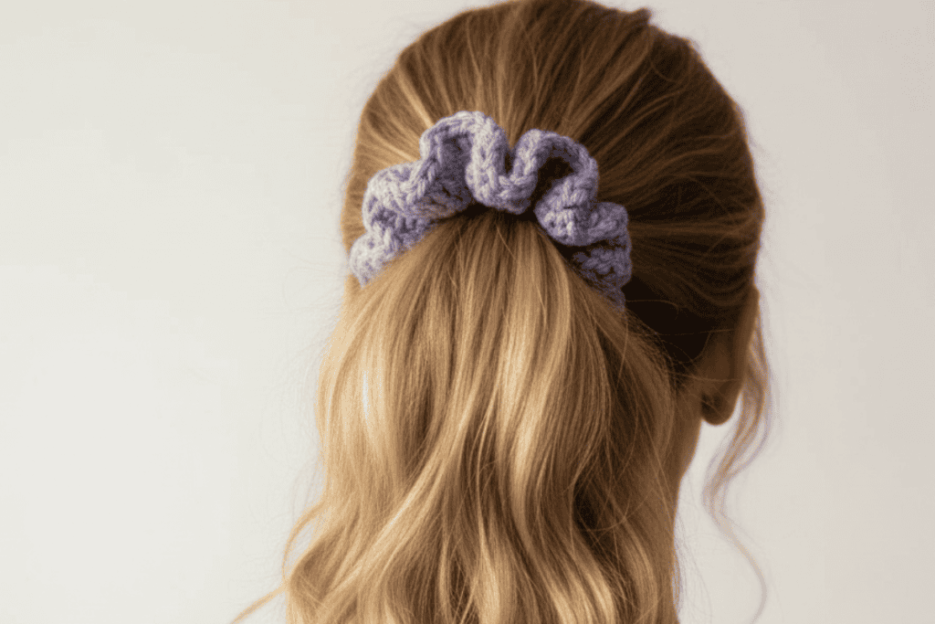 Crochet hair scrunchies free pattern
