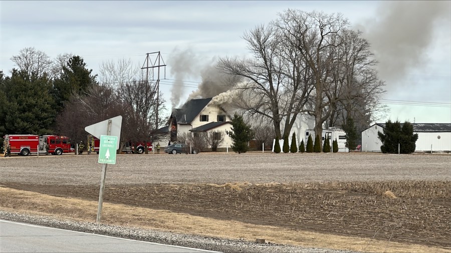 Firefighters battle house fire in Mitchellville