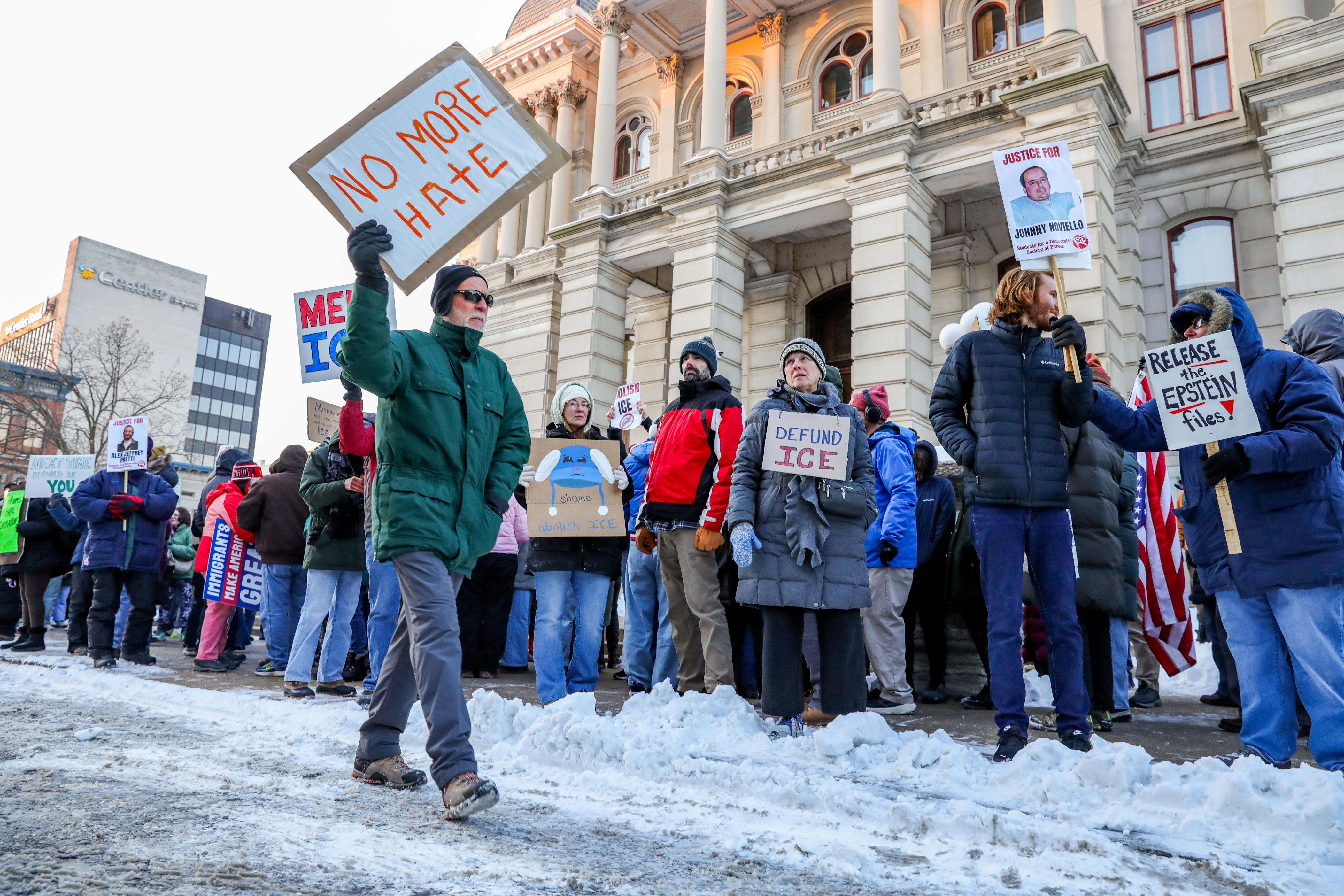 ICE protest draws hundreds to courthouse as residents decry violence