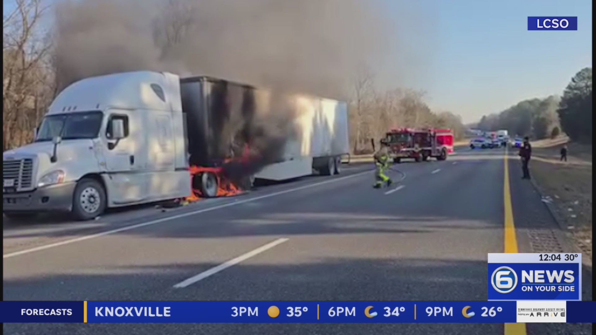 I-75 South reopens in Loudon County after truck fire